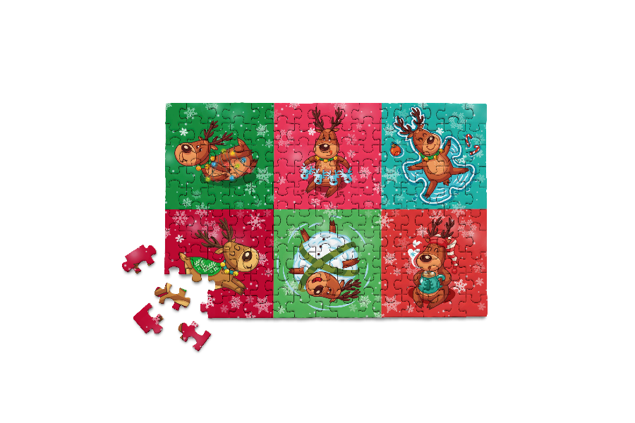 Holiday Reindeer Games Mini Jigsaw Puzzle
