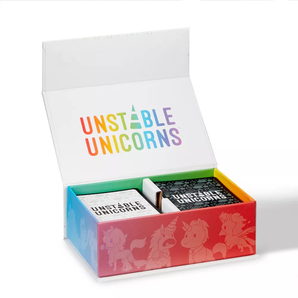 unstable unicorns card game inside of box